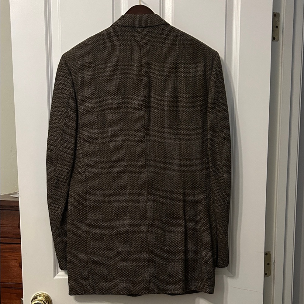 Men's Brown Textured Sport Coat - Tailored Single-Breasted Blazer - Picture 3 of 15